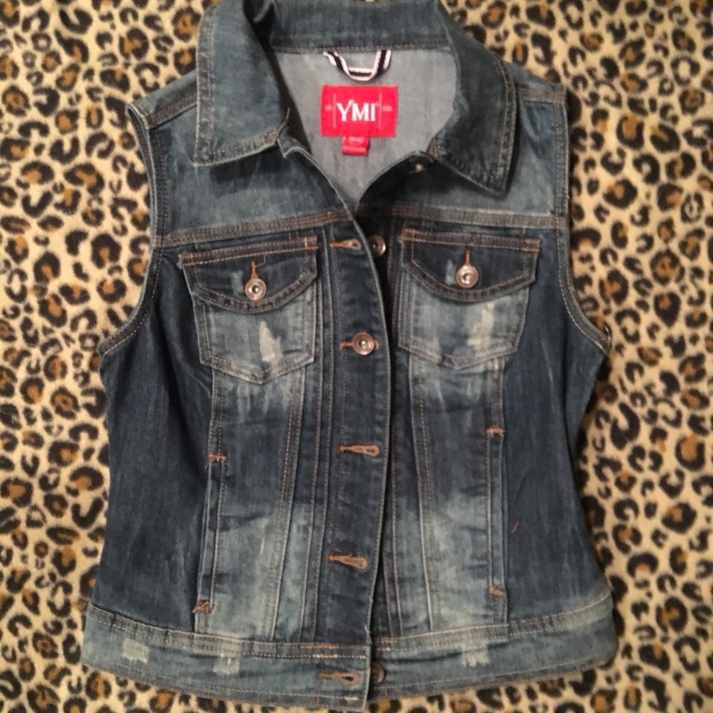 M/M misses, contoured, slimming denim vest